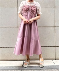Big Lace Ribon Camisole Dress(Pink-F)