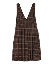 Check pattern dress(Brown-Free)