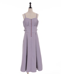 Slit pleated design dress(Purple-Free)