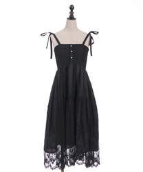 Shiring lace cami Dress(Black-F)