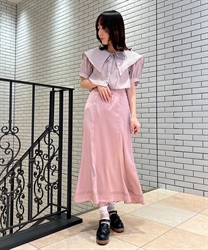 Shear Blouse Set Dress(Pink-F)