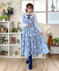 Ice Christal Dress with ribbon(BlueGrey-F)