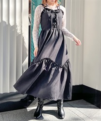 Lace -up Camisole Dress(Black-F)