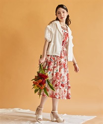 Hibiscus pattern Dress(Ecru-F)