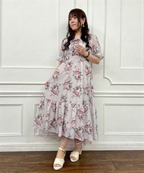 Millfiu Rose Pattern Dress(Ecru-M)