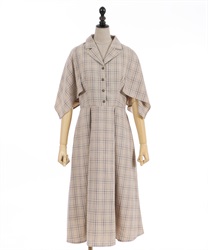 Elehem Cape Shirt -style Dress(Brown-F)