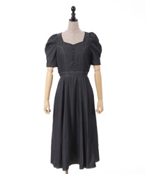 Power -shaul short sleeve Dress(Black-F)