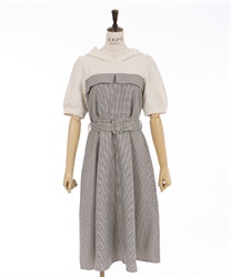 Layered style parka dress(Beige-F)