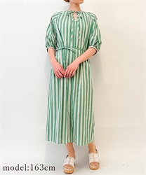 Striped pattern raglan sleeve Dress