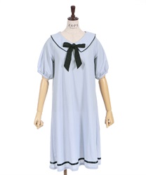 Sailor Dress with ribbon(Saxe blue-F)