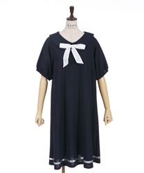 Sailor Dress with ribbon(Navy-F)