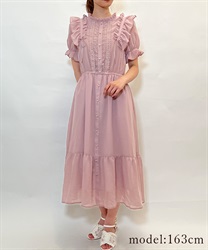 Volume frill Dress(Pink-F)