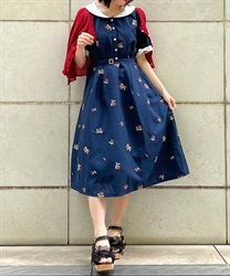 Cherry embroidery Dress(Navy-F)