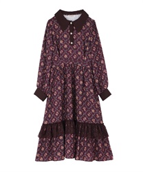 【Time Sale】Fragrant olive pattern dress(Wine-Free)