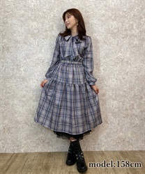 【Time Sale】Rose embroidery dress with bow tie