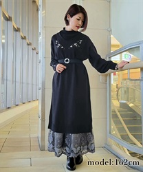 【Time Sale】Layered style knit dress