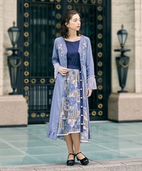 SAJOU flower embroidery gown(Blue-F)