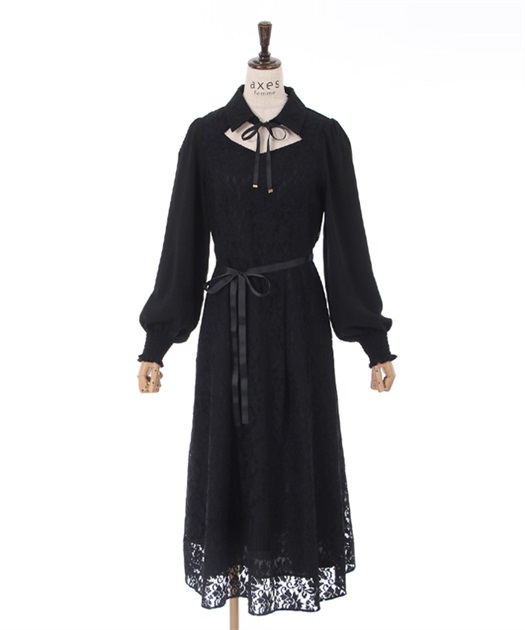 DEFORMATION COLLAR LACE DRESS - ワンピース