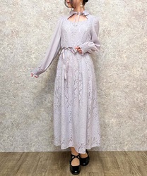 Lace Dress with collar(Lavender-F)