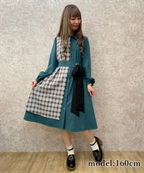 Check pattern bicolor dress