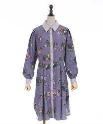 Lecold pattern shirt Dress(Purple-F)