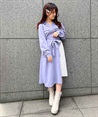 Lace bicolor shirt Dress(Lavender-F)