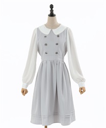 Stripe Double button Dress(Grey-F)