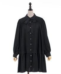 Lace design tunic(Black-F)