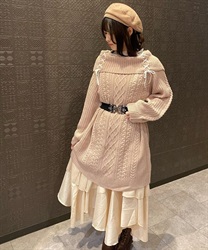 Knit tunic with lace-up design