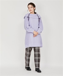 W Braided knit tunic(Lavender-F)