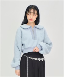 Mall knit -style cropped Pullover