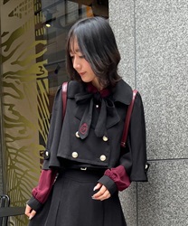 Double button cape jacket(Black-F)