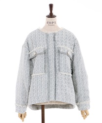 Tweed jacket(Saxe blue-F)