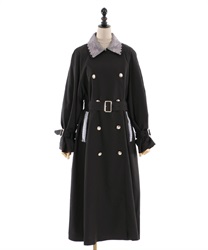 Trench coat embroidery on york(Black-Free)