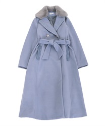 Tailor collar coat(Saxe blue-M)