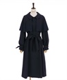 Embroidery cape trench coat(Navy-F)