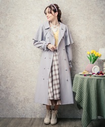 Embroidery cape trench coat