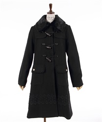Lace -using duffel coat(Black-M)