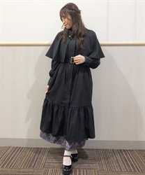 Invanes -style coat with cape(Black-F)