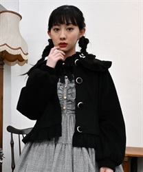 Back frill short coat(Black-M)