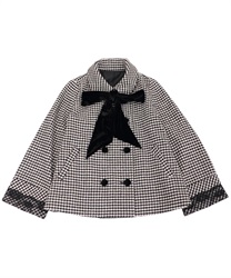 Short coat with velor ribbon(Black-Free)