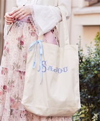 sajou logo tote bag with ribbon