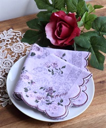 Scalar embroidery handkerchieft towel(Lavender-M)