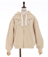 Flower embroidery parka(Yellow-F)