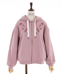Flower embroidery parka(Pink-F)