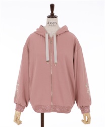 Flower embroidery parka(Pink-F)