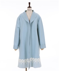 Laces on hem coat(Saxe blue-F)