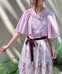 Cape -style Blouse(Pink-F)