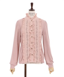 Roses embroidery blouse style pullover(Pink-F)