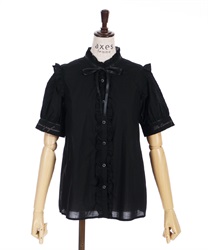 French embroidery cotton Blouse(Black-F)